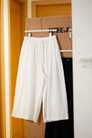 Linen Wide Leg Trousers	绑带亚麻阔腿裤